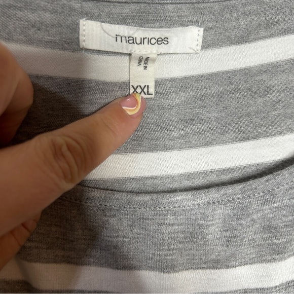 Maurices Stripe Tulip Hem Maxi Dress XXL gray and white - Picture 5 of 8